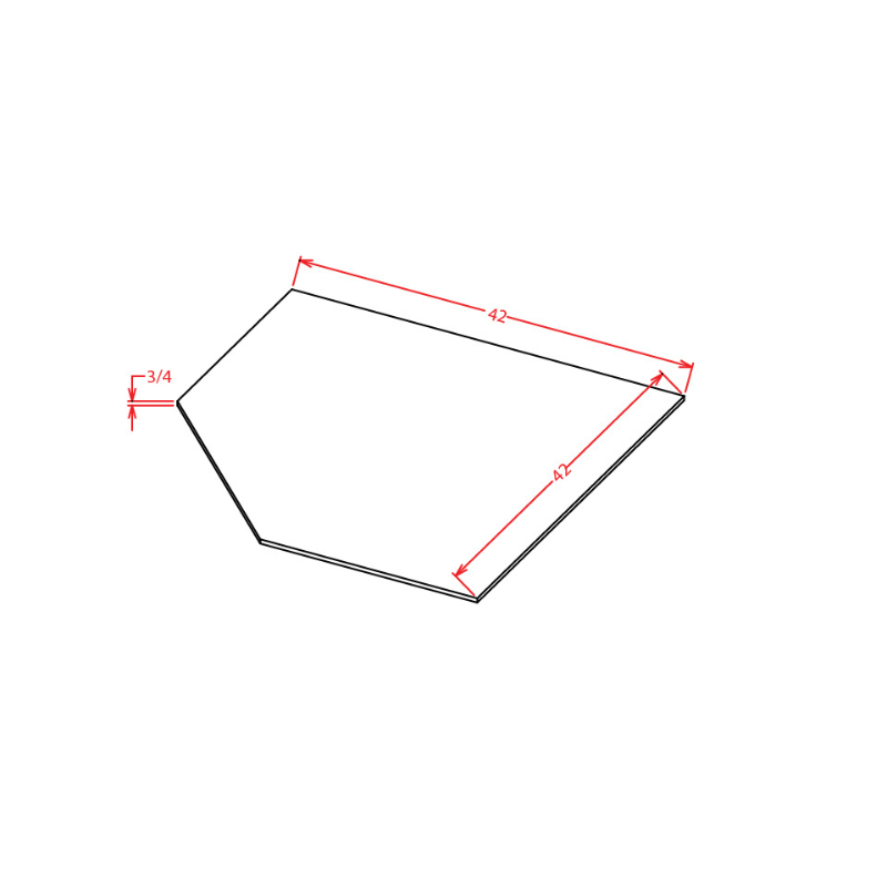 Corner Sink Base Front - 26-1/4"W x 30"H - for use with SBF4242