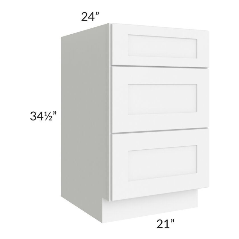 Drawer Base Cabinet - 21"W - 3 Drawers